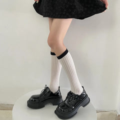 Lizakosht Hollow Out Mesh Breathable Women Stockings JK School Girls Black White Long Socks Stockings Women Lolita Kawaii Cute Knee Socks