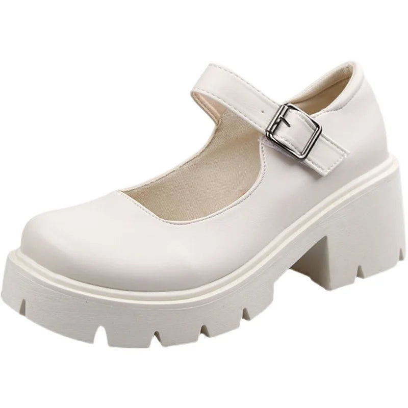 LIZAKOSHT  -  Shoes on Heels Platform Shoes Women's Shoes Japanese Style Mary Janes Vintage Girls High Heels Student Shoes Sandal Pumps