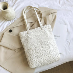 LIZAKOSHT  -  Premium Shoulder Bag Stylish Canvas Bag for Women 2023 Summer New Style Korean Version Girly Lace Tote Bag