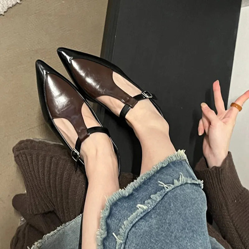 LIZAKOSHT 2024 Spring Women Pumps Shoes New Mules Shoes Pointed Toe Slip On For Ladies Casual Loafer Shoes Flat Soft Sole Design Fashion