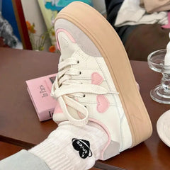 LIZAKOSHT  -  Little White Platforms Shoes Lightweight Breathable Round Toe Casual Shoes Versatile Princess Style Womens Sneakers