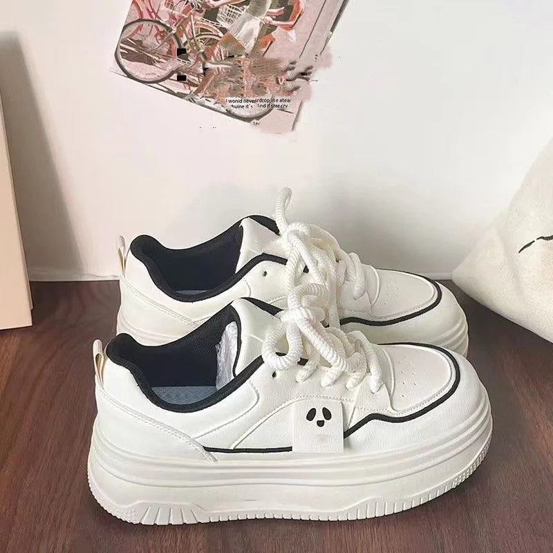 LIZAKOSHT  -  Spring Autumn White Platform Sneakers for Women Fashion Casual PU Leather Board Shoes Female New Designer Zapatos De Mujer