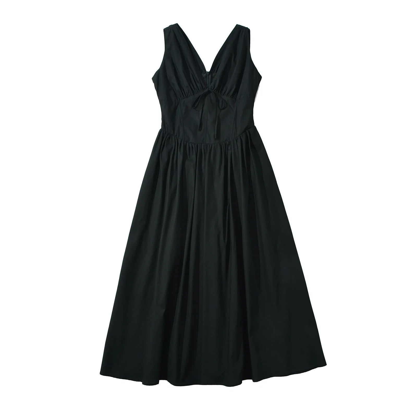 LIZAKOSHT  -  New European and American Holiday Style Hot Girl Sexy Deep V-neck Stitching Slim Figure Dress