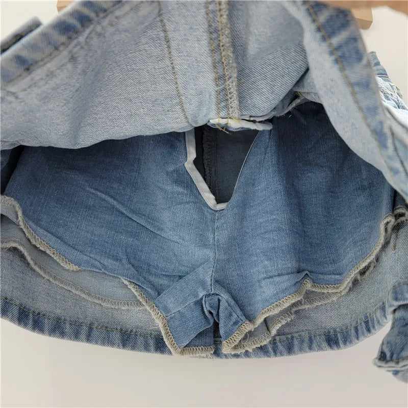 LIZAKOSHT  -  Casual Washed Cotton Denim Mini Skirts for Women High Street Big Pocket Slim Fit Short Skirt Summer Beach Casual Faldas