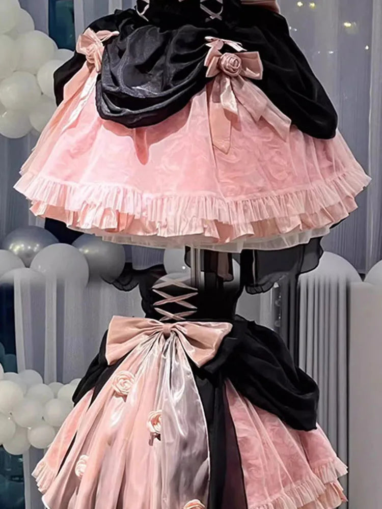 LIZAKOSHT  -  Rose Lolita Dress Flower Wedding Elegant Fishbone Escape Heavy Industry Fluffy Tail Birthday