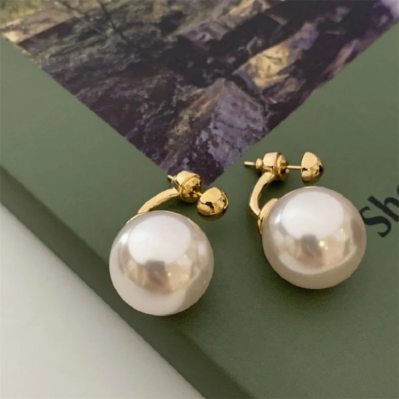 Lizakosht 1 pair Pearl Earrings Trendy Women Pearl Eardrop Earrings Ear Ring Ear Stud Women's Party Accessories Gift Earrings Jewelry