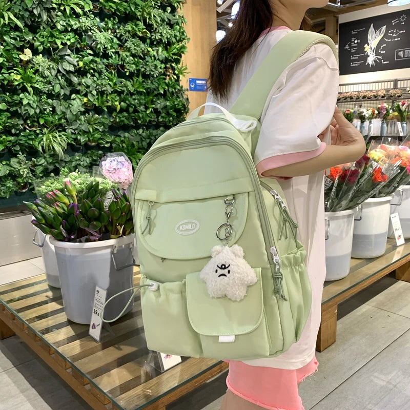 LIZAKOSHT  -  New Trendy Women Kawaii College Backpack Girl Cute Travel School Bags Lady Student Backpack High Capacity Female Laptop Backpack