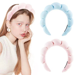 Lizakosht Sponge Headband Versed Headband Puffy Headband Makeup Bubble Terry Cloth Co Spa Retro Hair Bands Soft Hairband Headwear