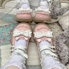 LIZAKOSHT  -  Original Cute Japanese Lolita Big Head Shoes Women Flat Bottom Versatile Student Single Shoes Kawaii Loli Girl Princess Shoes