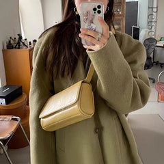 LIZAKOSHT  -  New Fall Casual Ladies Handbags Glossy Patent Leather Flap Vintage Underarm Hobo Purse Fashion Luxury Women's Shoulder Bags