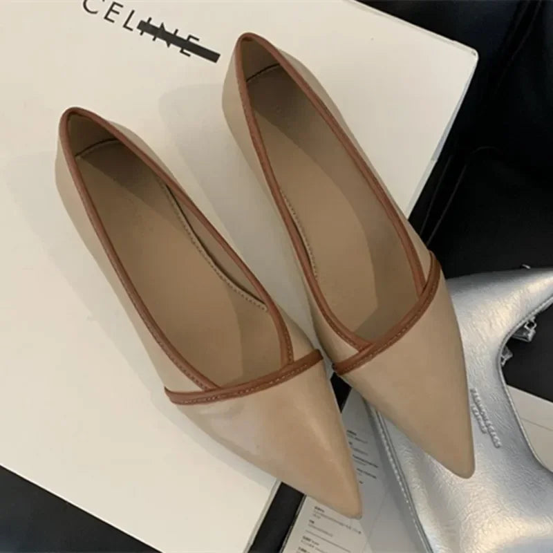 LIZAKOSHT  -  Luxury Designer Elegant Pointed Toe Women Pumps Autumn Comfort Soft Leather Wedge Shoes Women Shoes Office Flats Loafers