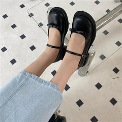 LIZAKOSHT -  Ladies Summer Footwear Cute Japanese Style Lolita Shoes for Women 2024 with Bow Round Toe Kawaii Gothic Black Low Heel Elegant E