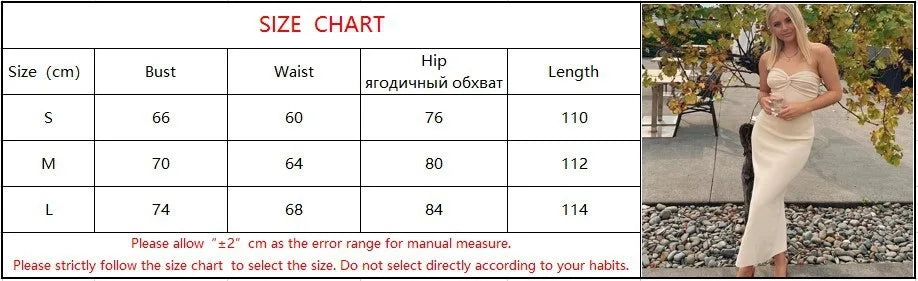 LIZAKOSHT  -  Women sexy off shoulder sleeveless backless strapless hem slit slim bodycon maxi dresss spring autumn white knitted dress