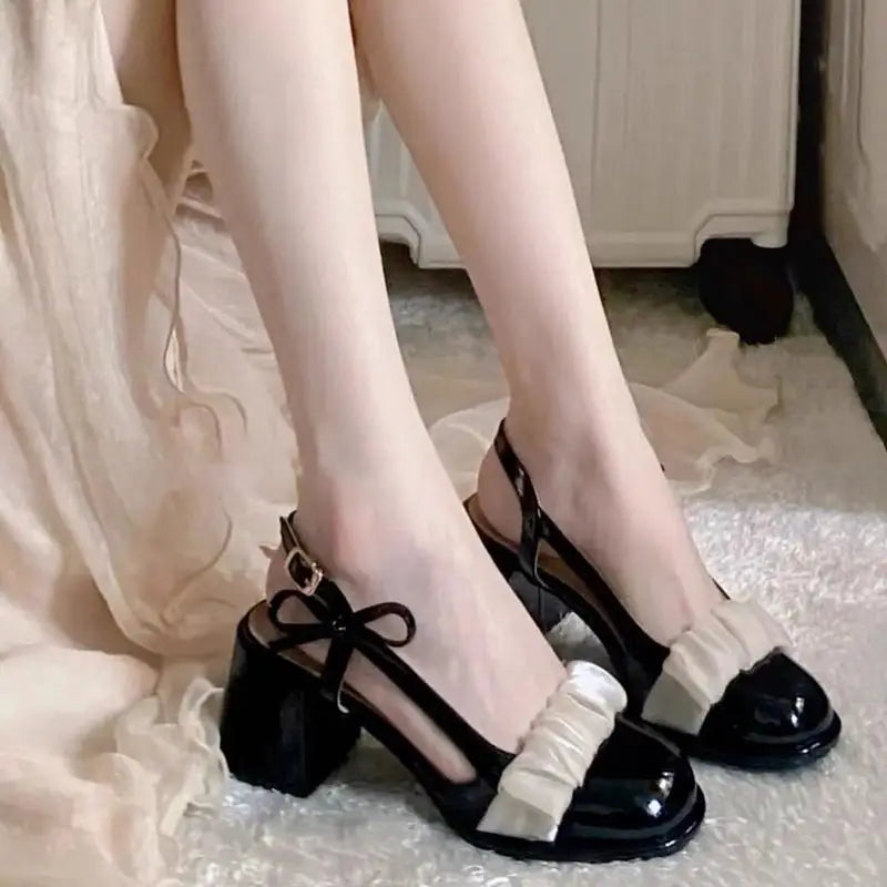 LIZAKOSHT Fairy style, gentle and visually appealing, Mary Jane shoes, spring new niche design, thick heels, fashionable high heels