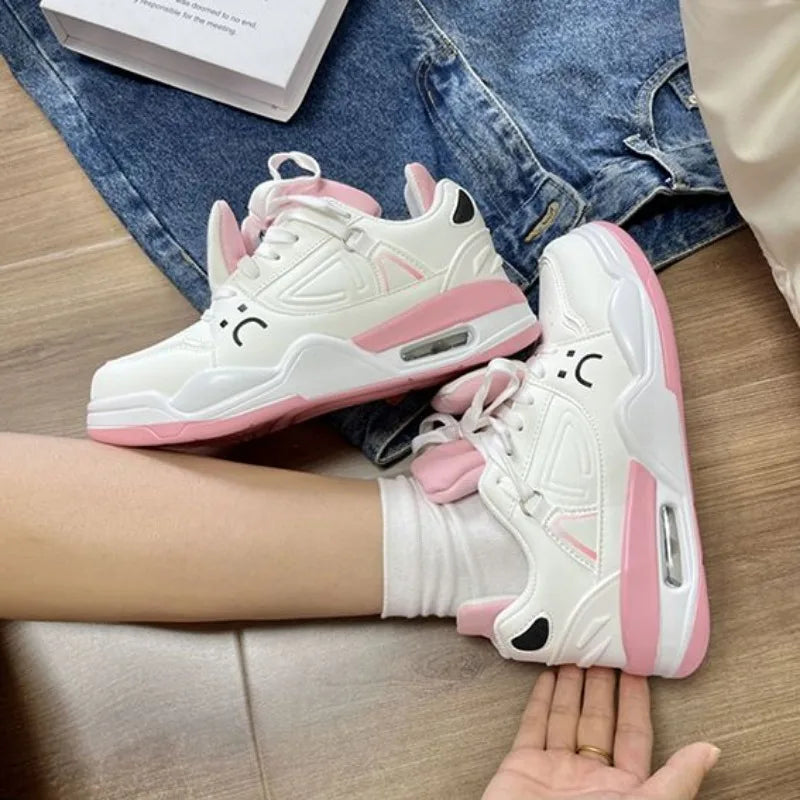 LIZAKOSHT  -  Sweet Cute Womens Sports Shoes Fashion Autumn Kawaii Korean Style Women Sneakers Collegiate Style White Sneakers