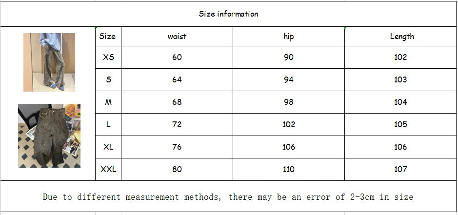 LIZAKOSHT  -  Leopard Chic Loose High Waist Straight Leg Jeans Women Clothing Y2k Fashion High Street Wide Leg Pants Retro Hot Girl Trousers