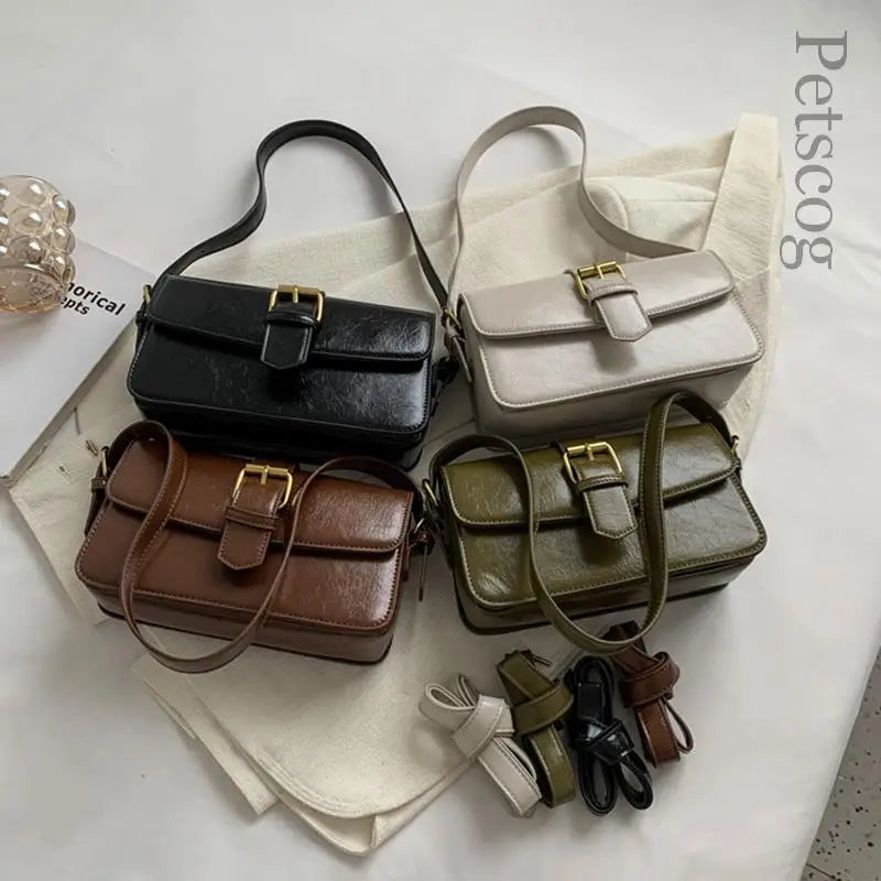 LIZAKOSHT  -  Retro Small Bag New Trendy Fashion Shoulder Underarm Bag Female Bag Autumn And Winter Vintage Messenger Small Square Bags