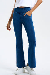 LIZAKOSHT  -  Basic Bae Pocketed Highly Stretchy Bootcut Jeans