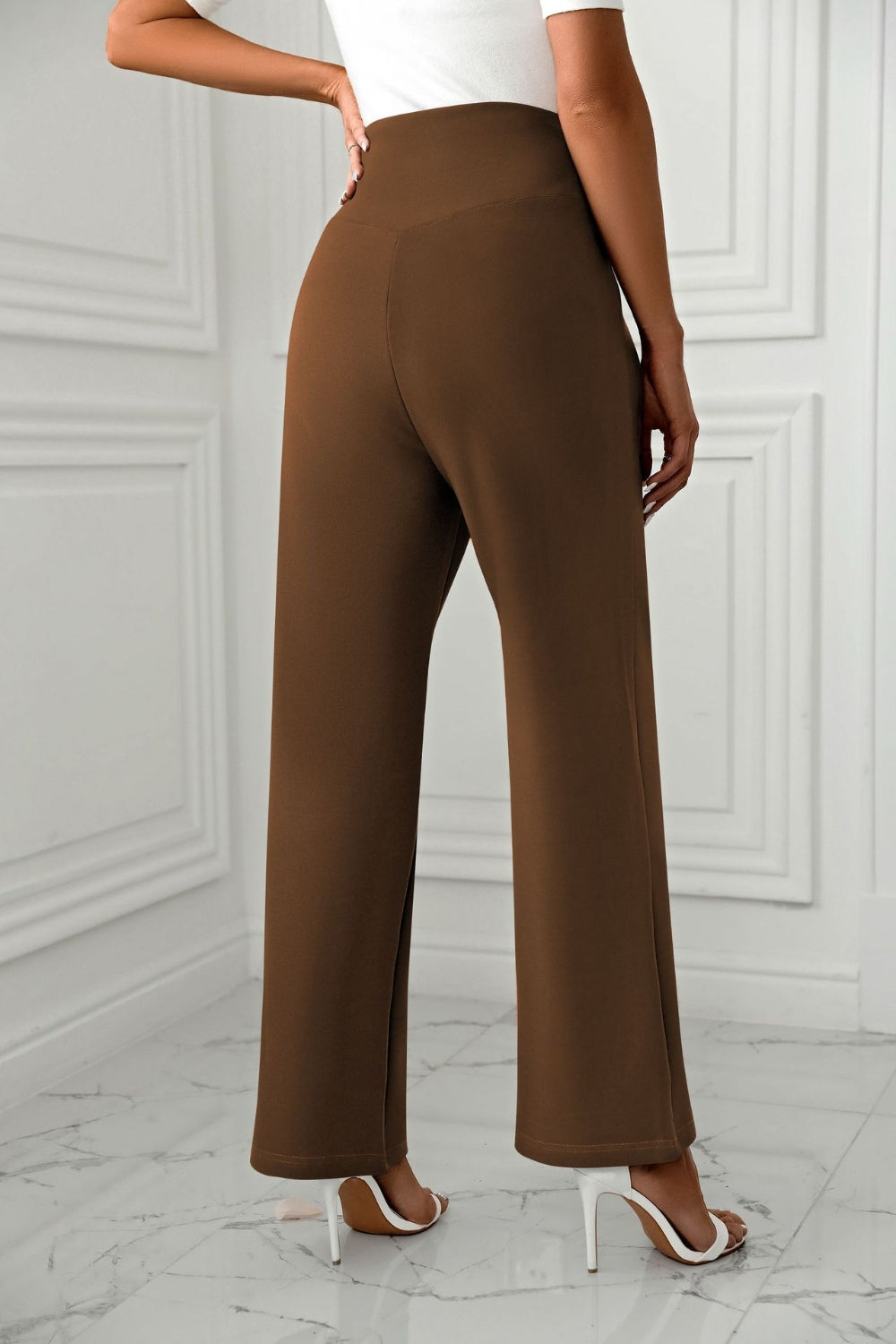 LIZAKOSHT  -  High Waist Straight Leg Pants