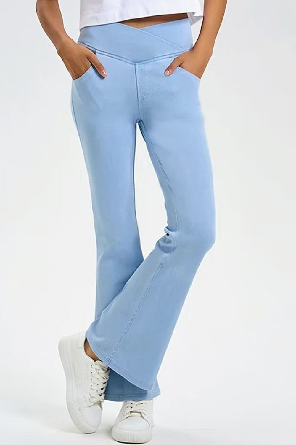 LIZAKOSHT  -  Basic Bae Pocketed Highly Stretchy Bootcut Jeans