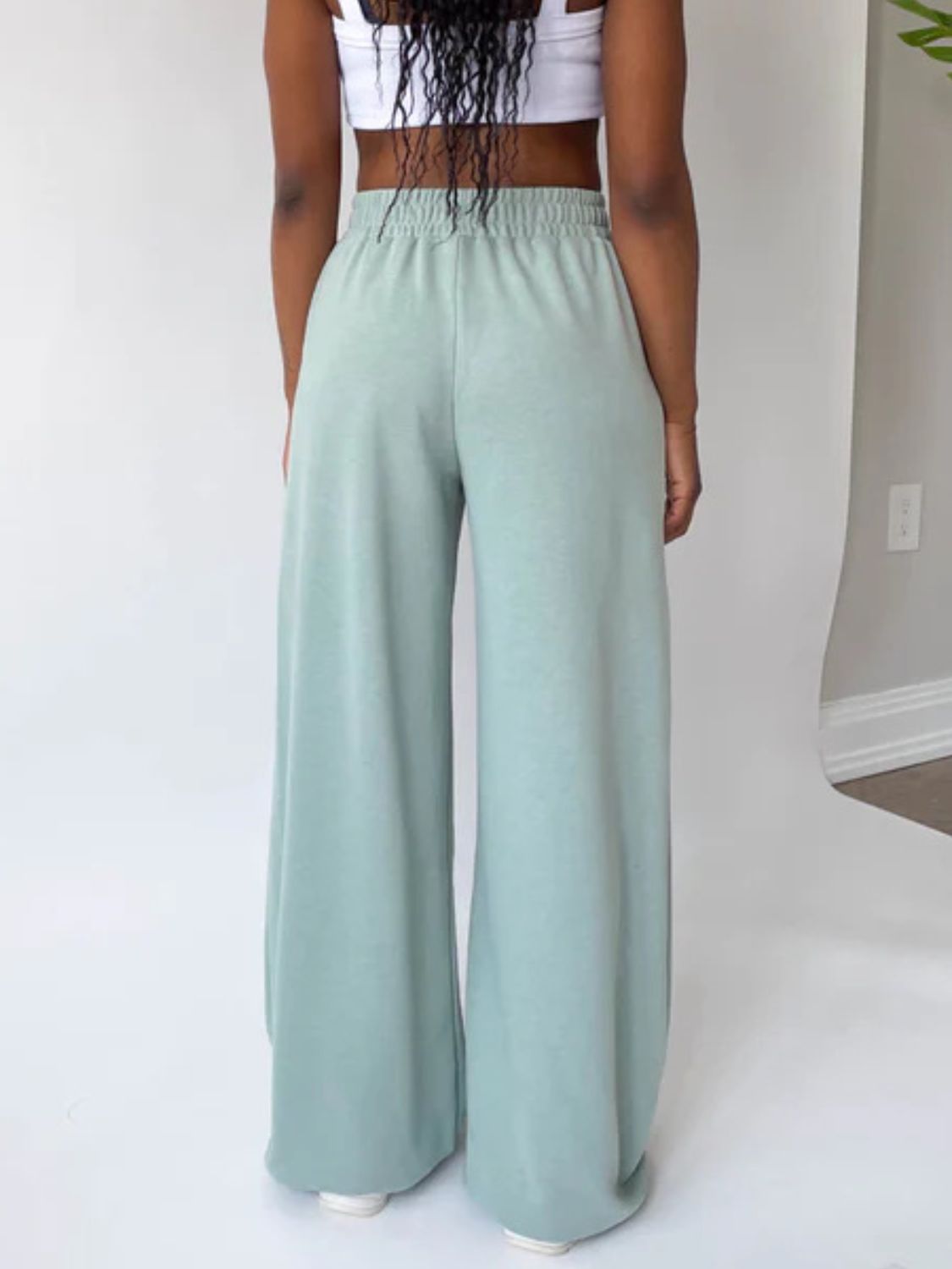 LIZAKOSHT  -  Elastic Waist Wide Leg Pants