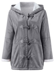 LIZAKOSHT  -  Full Size Pocketed Long Sleeve Hooded Toggle Jacket