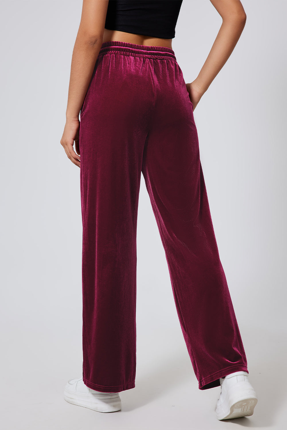 LIZAKOSHT  -  Drawstring Wide Leg Active Pants