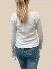 LIZAKOSHT  -  Devine Quarter Button Long Sleeve T-Shirt