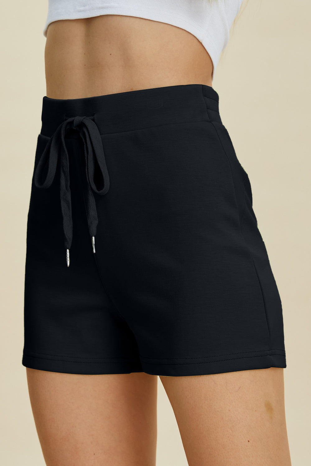 LIZAKOSHT  -  Basic Bae Full Size Air Scuba Drawstring High Waist Shorts