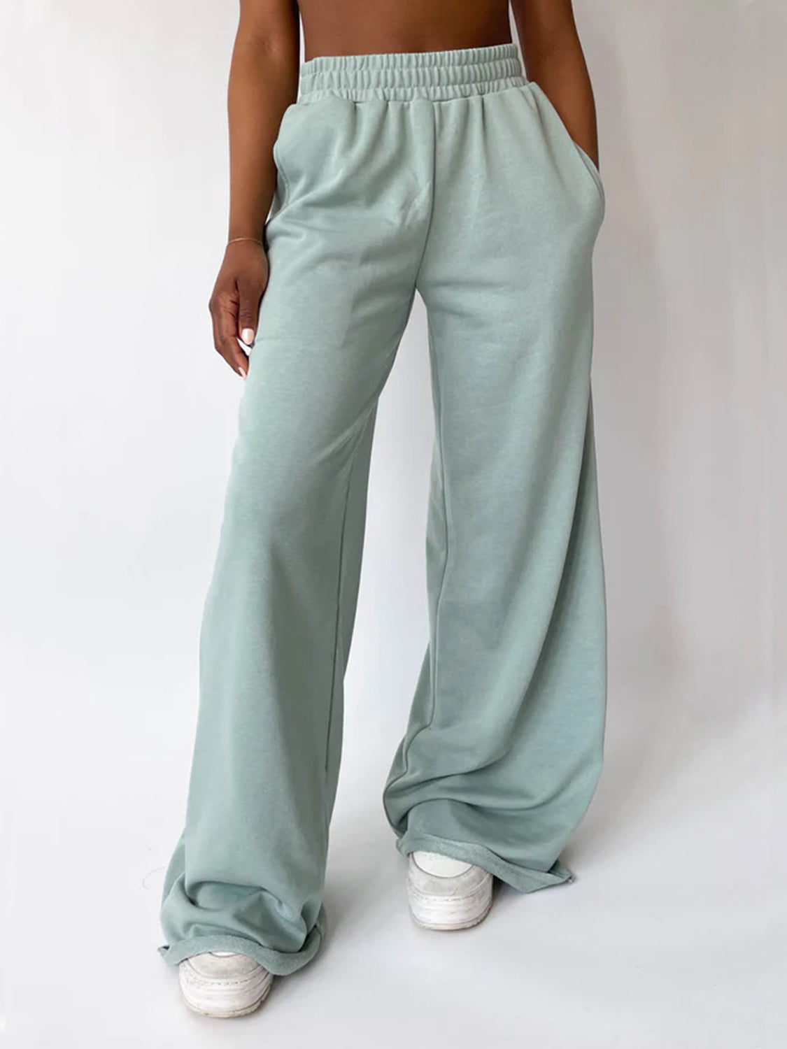 LIZAKOSHT  -  Elastic Waist Wide Leg Pants