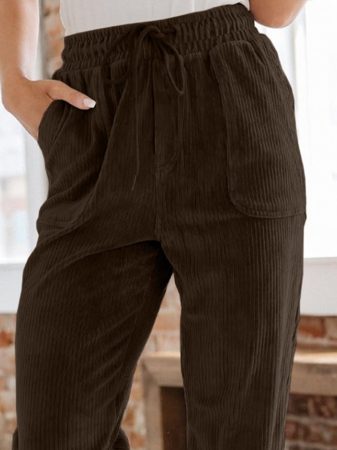 LIZAKOSHT  -  Drawstring Pants with Pockets