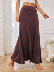 LIZAKOSHT  -  Solid Elastic Waist Maxi Skirt