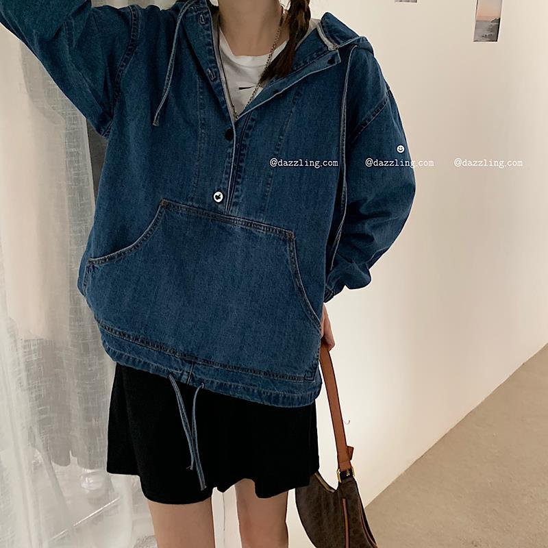 Autumn Spring Women Denim Cropped Jacket Female Pockets Jean Jackets Ladies 2022 New Fashion Button Casual Solid Coats