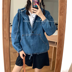 Autumn Spring Women Denim Cropped Jacket Female Pockets Jean Jackets Ladies 2022 New Fashion Button Casual Solid Coats