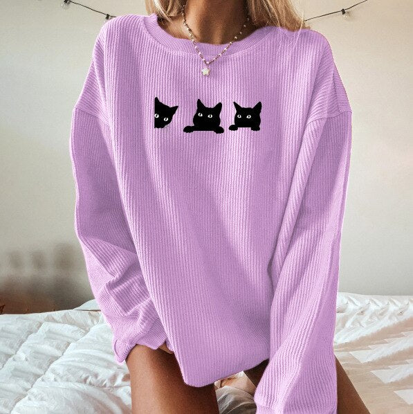 Strawberry Sweatshirt Women Casual Lounge Wear Print Long Sleeve O Neck Pullovers Sweatshirt Tops Pink Vintage Autumn Sweatshirt