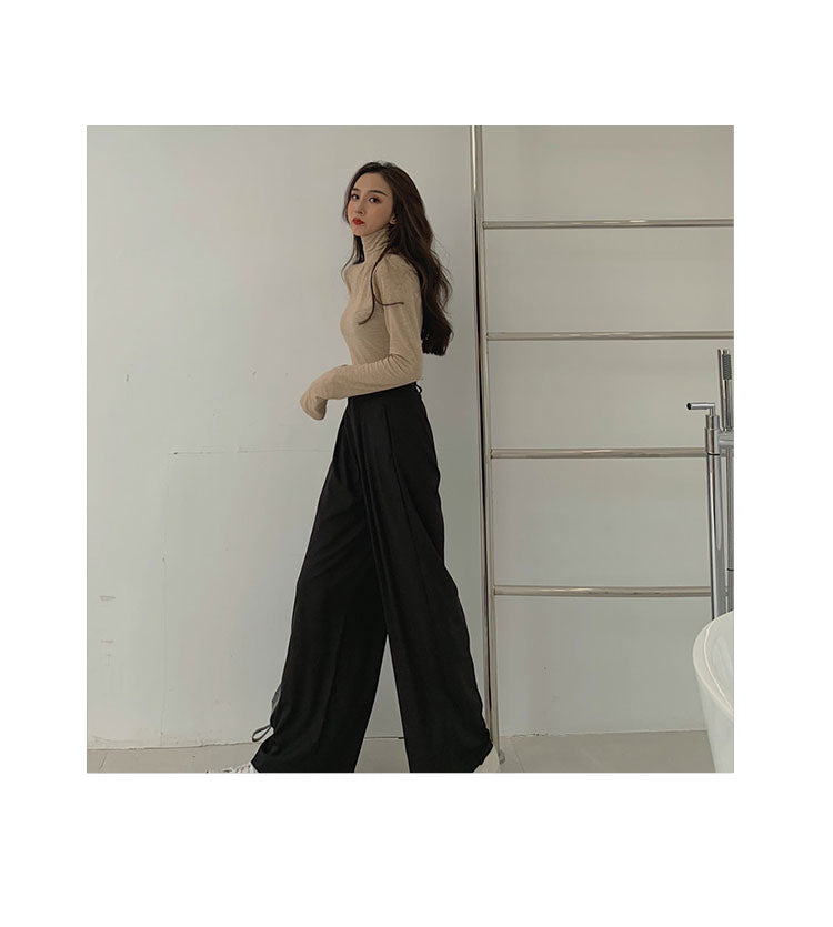 Lizakosht  Wonder Spring Autumn Female Wide Leg Pant Women Long Pants Ladies High Quality Vintage Casual Straight Trousers