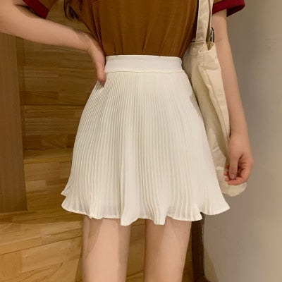 Pleated Skirt Short Woman Elastic Waist Mini Skirts Sexy Mircro Summer Mini Tennis Skirt New Preppy