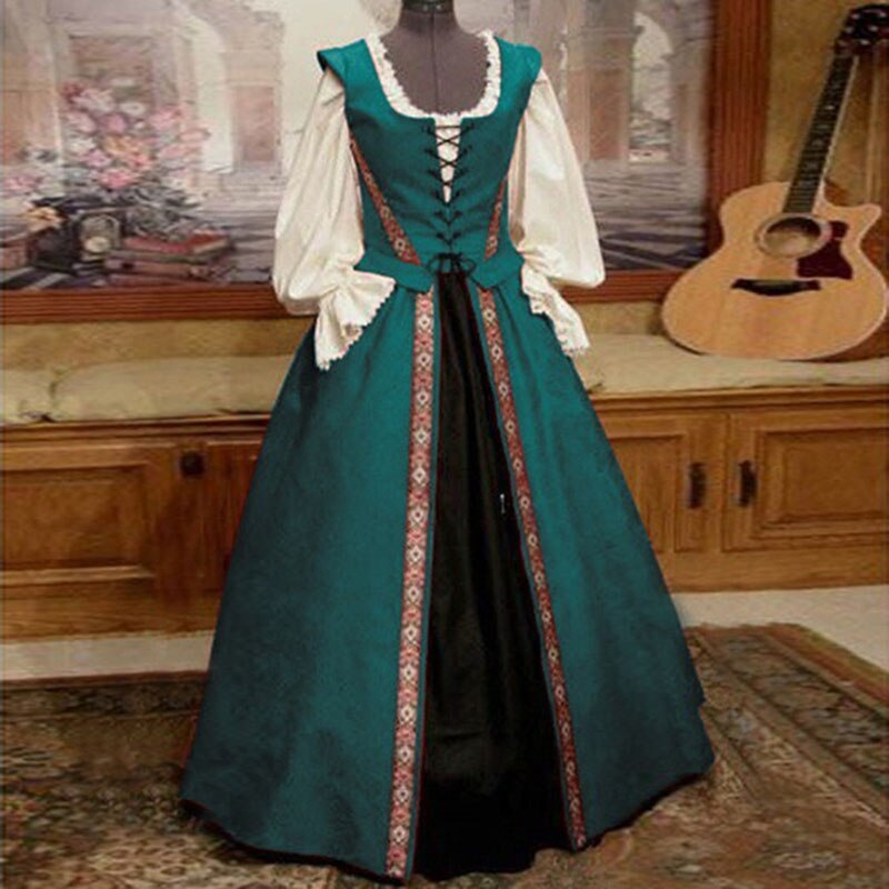 Lizakosht Chemise Cardigan Women Renaissance Queen Costume Irish Festival Medieval Dress Halloween Outfit For Adult Plus Size