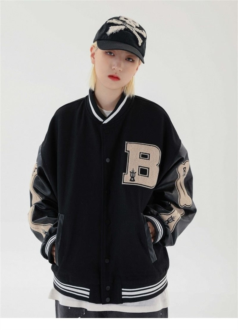 Harajuku Bomber Jackets Women Coat Men's Couple Baseball Jacket 2021 Autumn Unisex Boyfriend Style Varsity Hiphop Streetwear