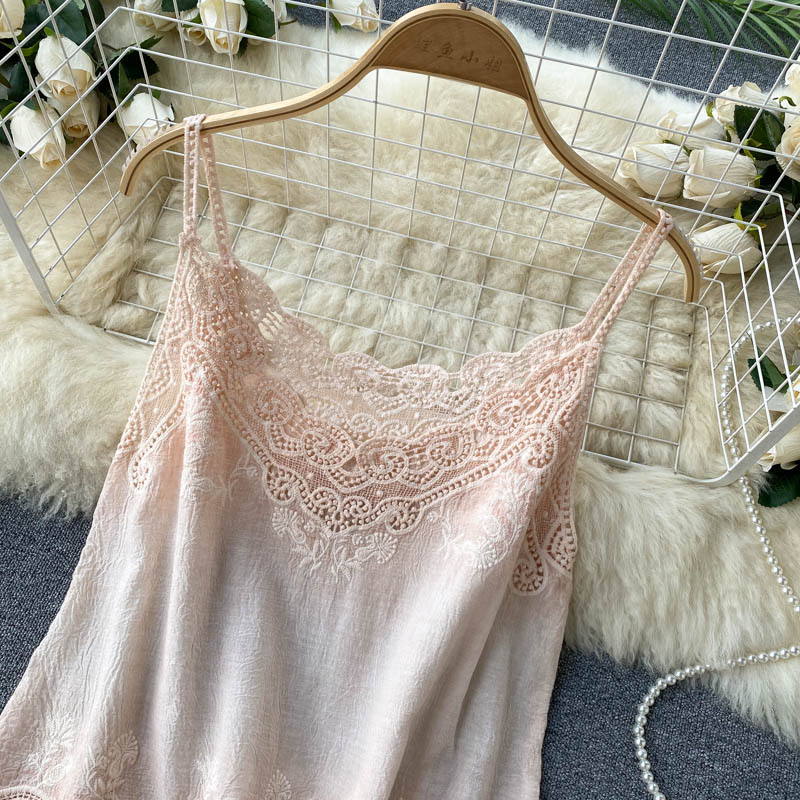 Summer New Style Retro Bohemian Embroidery Lace Square Collar Age Reduction All-match Camisole Female Sweet Blouse Women KK520