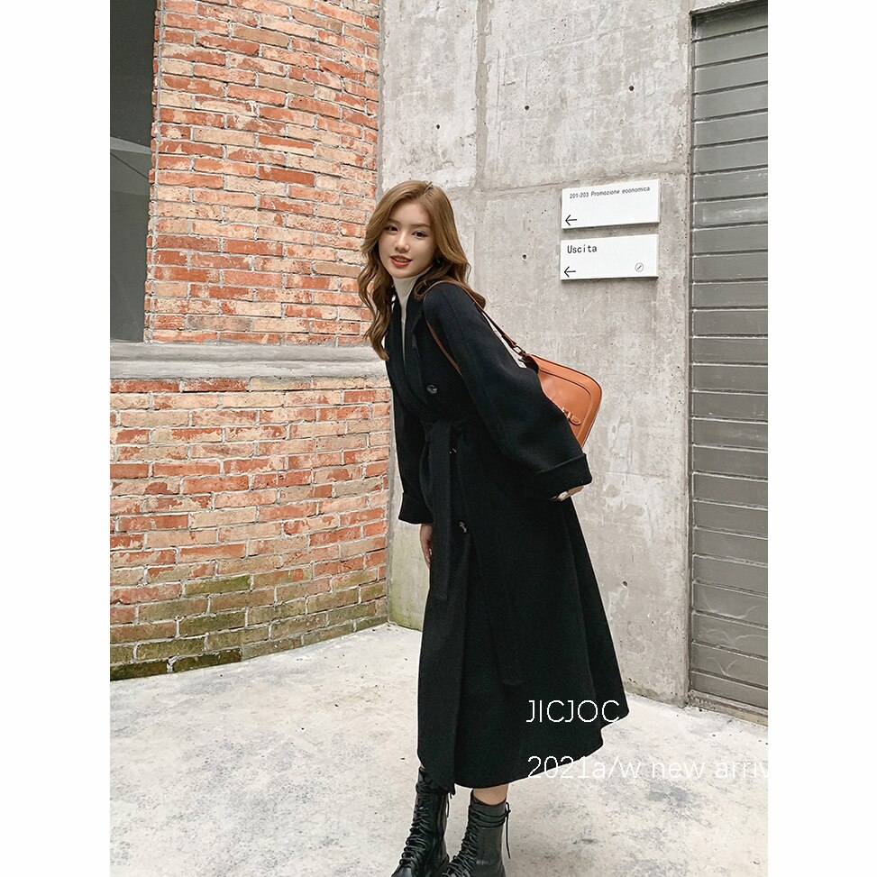 Elegant Long 100%Wool Blend Coat Women Loose Jacket Female Overcoat Women Jacket Winter Coat Jacket Outwear Oversized Harajuku