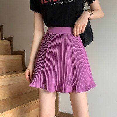 Pleated Skirt Short Woman Elastic Waist Mini Skirts Sexy Mircro Summer Mini Tennis Skirt New Preppy