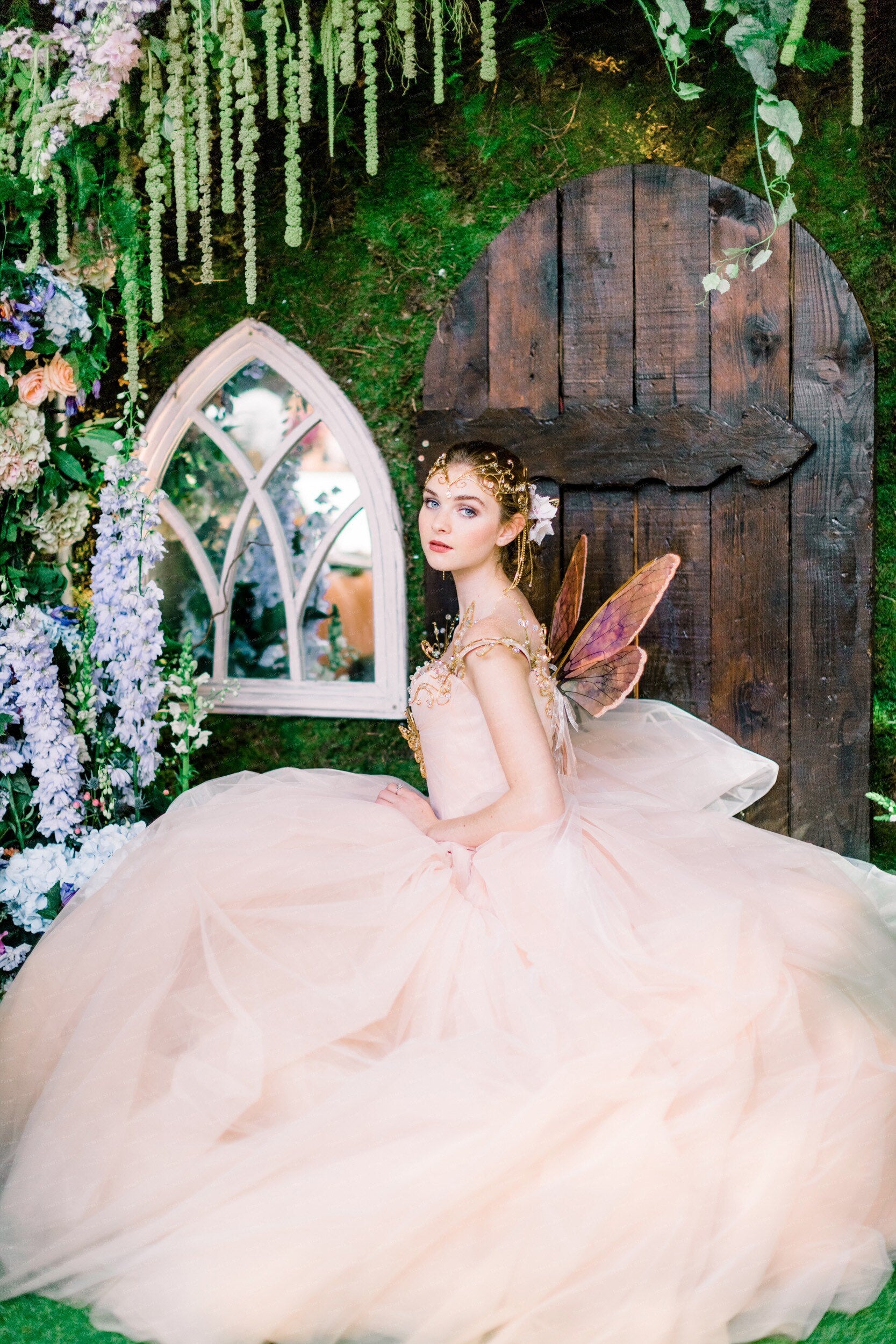 Off Shoulder Tulle Ball Gown Dress Layered Princess Dress Butterfly Evening Dresses Crystals Dress Fairy Dress Long Prom Dress