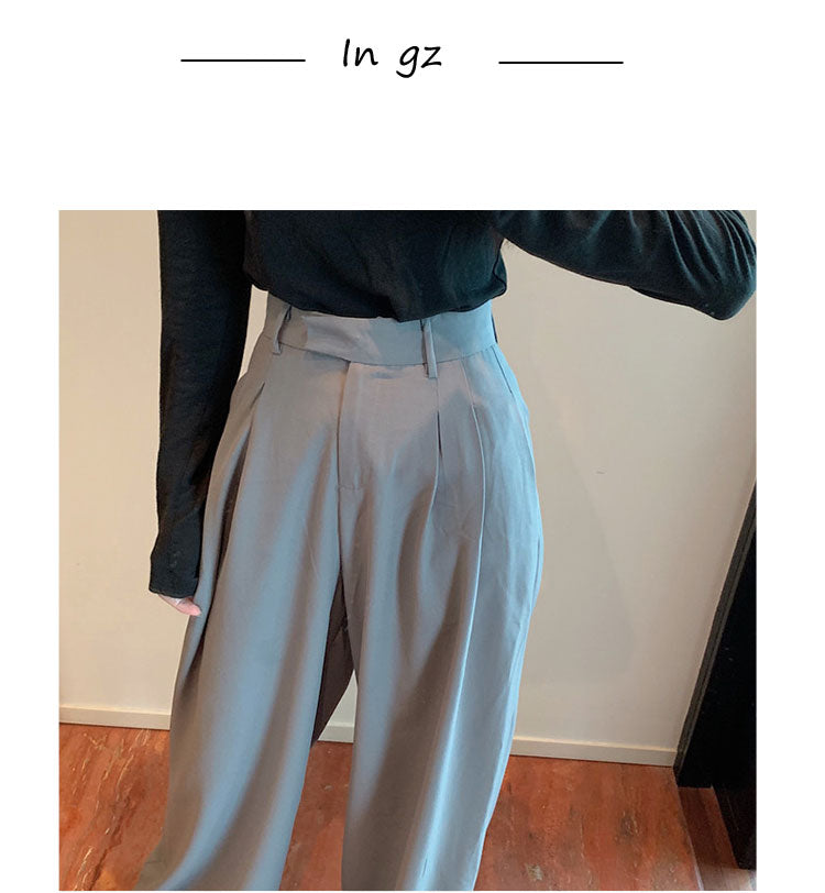 Lizakosht  Wonder Spring Autumn Female Wide Leg Pant Women Long Pants Ladies High Quality Vintage Casual Straight Trousers