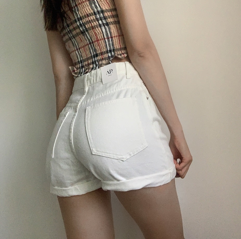 Belt High Waist Denim Shorts Looks Thin Fashion Summer Hot Sexy Korean Women Summer Boho Casual Shorts Green 9CTX