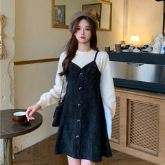 Japanese Sweet Princess Dress Women Patchwork Designer Sexy Korean Mini Dress Female Long Sleeve Fairy Vintage Sweet Dress 2021