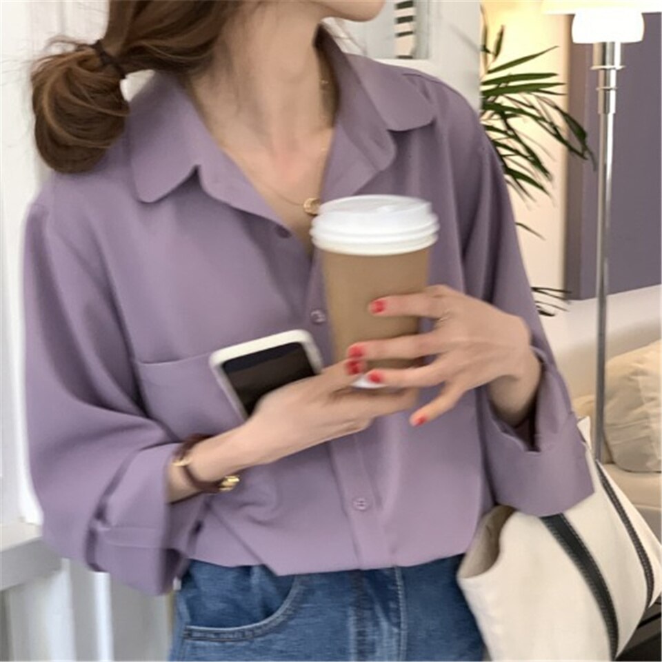 Vintage Blouse Elegant Women Long Sleeve Shirt Korean Style Women Clothes Blouses Femme Fashion Casual White Tops All Match