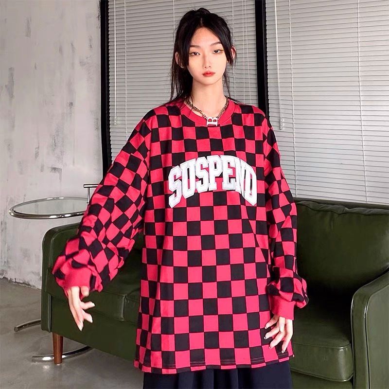 New vintage shirts unisex punk striped sweatshirt women's spring autumn aesthetic niche high street top hip hop streetwear