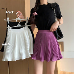 Pleated Skirt Short Woman Elastic Waist Mini Skirts Sexy Mircro Summer Mini Tennis Skirt New Preppy