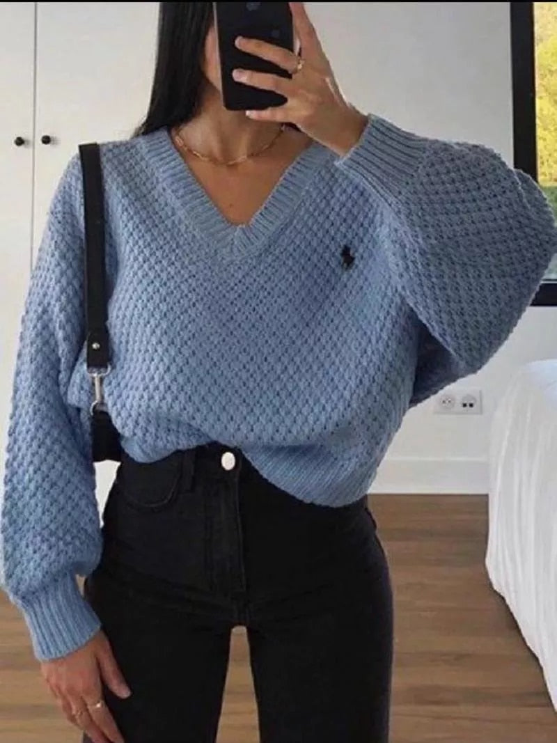 New Style Women Sweaters Pullovers Short Patchwork Jumpers Retro women Sexy Loose Soft All-match Knitted Streetwear Sweet Fit